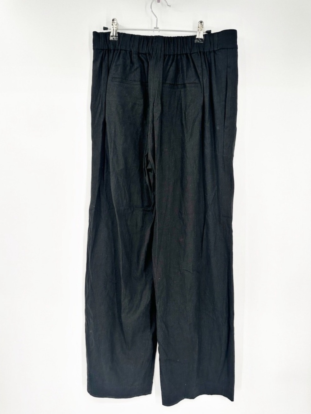 NWT Vince Black Linen Blend Wide Leg Pull On Trousers $395. High Waist Size M - Picture 5 of 8